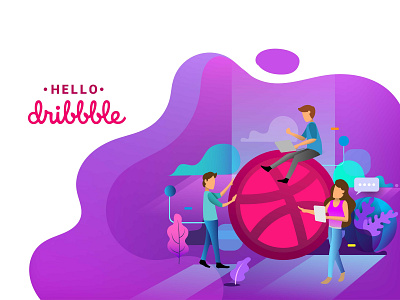 Hello, Dribbblers! Big thanks to @kovski for the invite! app branding design desktop development flat graphic design hello dribble homepage illustration internet landing layout marketing mobile page thank you ui ux vector