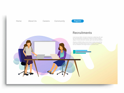 Design web templates of Business Recruiting for website app background business design desktop development digital flat graphic design homepage illustration internet landing layout marketing mobile page ui ux vector