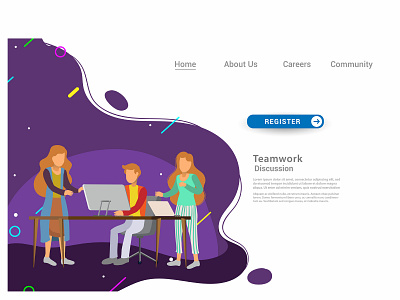 Design web templates for teamwork concept