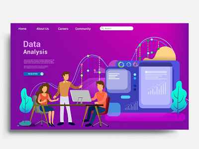 Modern flat design concept of web page app business data design desktop development digital flat graphic design homepage illustration infograhic internet landing marketing mobile page ui ux vector