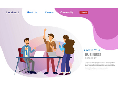 Flat design web page template for teamwork design development e commerce element flat frame homepage html icon illustration interface internet landing layout login logo marketing mobile ui vector