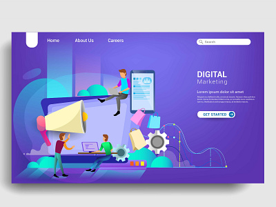 Design web templates of website and mobile web development.