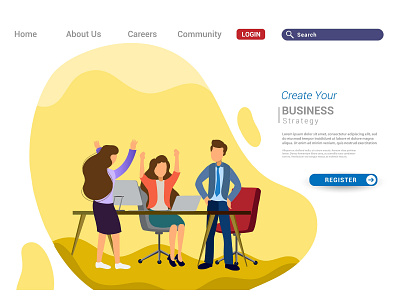 Design homepage concept of teamwork build business app background business design desktop development digital flat graphic design homepage illustration internet landing layout marketing mobile page ui ux vector