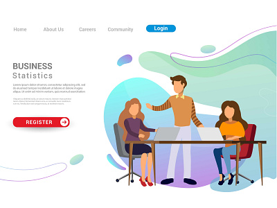 Flat design web page template for teamwork discussion business design desktop development digital flat graphic design homepage illustration interface internet landing layout marketing mobile page ui ux vector web