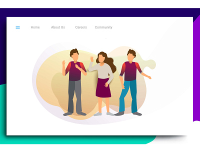 Flat design web page template for teamwork discussion