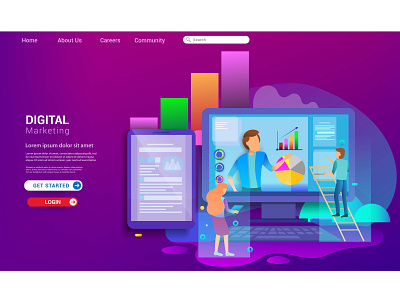 Modern flat design concept of web page