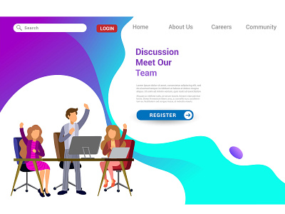 Design homepage concept of teamwork build business app business design desktop development digital flat graphic design homepage illustration interface internet landing layout marketing mobile page ui ux vector