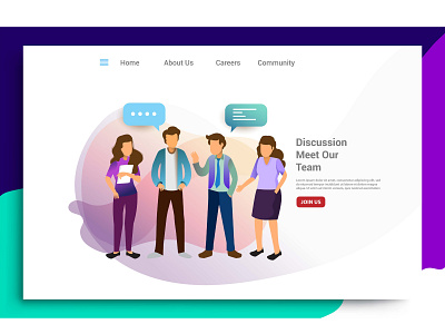 Design homepage concept of teamwork build business app business design development discussion flat graphic design homepage illustration interface internet landing layout marketing mobile page ui ux vector web