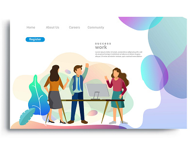 Flat design web page template for teamwork discussion business design desktop development digital discussion flat graphic design homepage illustration interface internet landing layout marketing mobile page ui ux vector