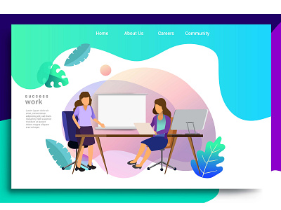 Design homepage concept of teamwork build business app business design desktop development digital flat graphic design homepage illustration interface internet landing layout marketing mobile page ui ux vector