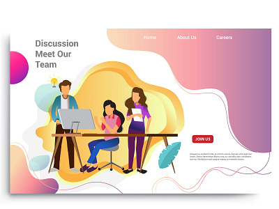 Web design homepage concept of teamwork build business app business design desktop development digital flat graphic design homepage illustration interface internet landing layout marketing mobile page ui ux vector