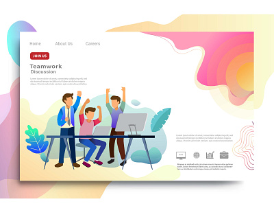 Design homepage concept of teamwork build business business design desktop development digital flat graphic design homepage illustration interface internet landing layout marketing mobile page ui ux vector web