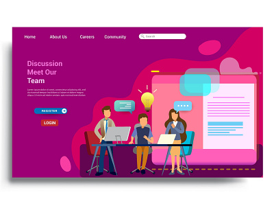 Modern flat design concept of web page business design desktop development digital flat graphic design homepage illustration interface internet landing layout marketing mobile page ui ux vector web