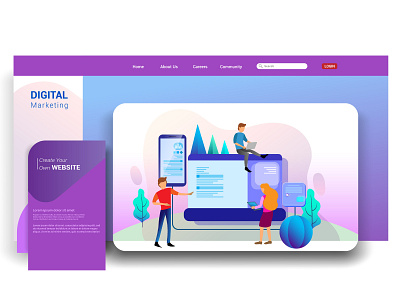 Design web templates of website and mobile web development. business design desktop development digital flat graphic design homepage illustration interface internet landing layout marketing mobile page ui ux vector web