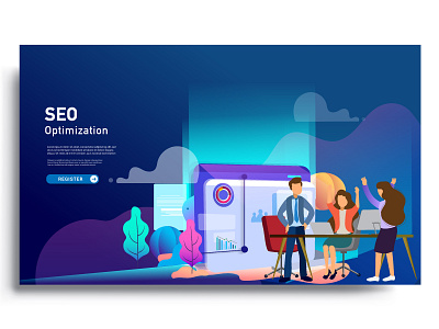 Modern flat design concept of web page