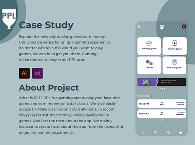 PPL ONLINE GAMING APP ui ux