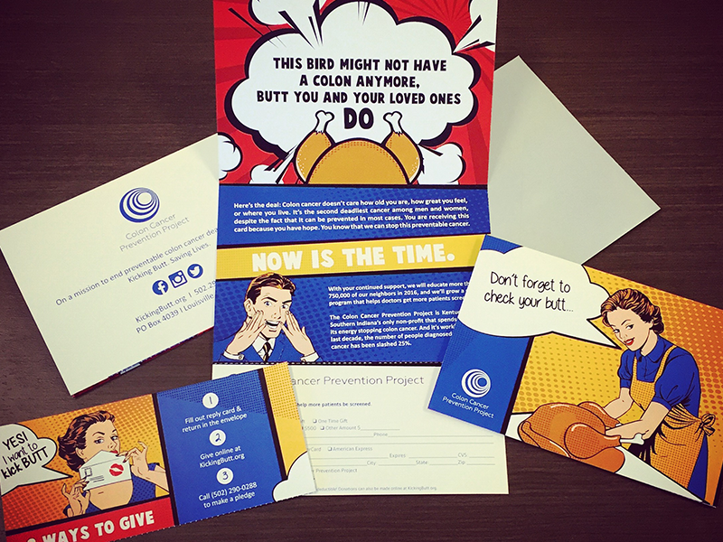 Colon Cancer Direct Mail Appeal pop art non profit charity system package letter appeal marketing direct mail cancer colon