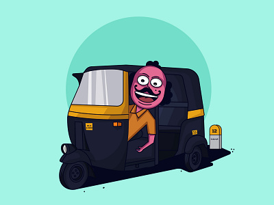 Kerala_auto rikshaw illustration