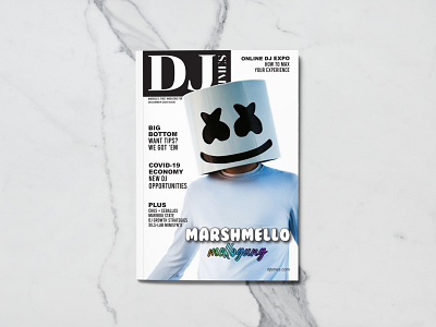 DJ Times Cover design graphic design magazine cover marshmello mockup music pop