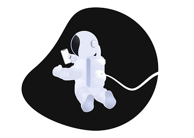 Floating Astronaut 2d floating gradient helmet illustration illustrator cc iphone x iphonex mobile space