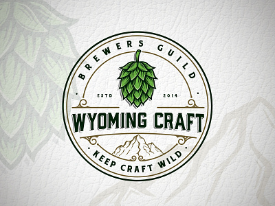 Wyoming Craft badge brewers hops mountain vintage