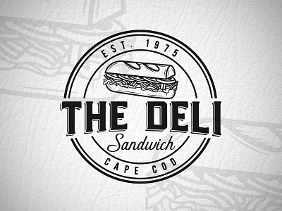 The Deli Sandwich badge hand draw sandwich vintage