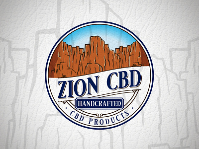 Zion CBD badge cbd hand drawn mountain vintage