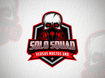 Solo Squad emblem gaming gas mask skull sports