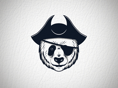 Pirate Panda hand draw illustration panda pirate sketch vintage