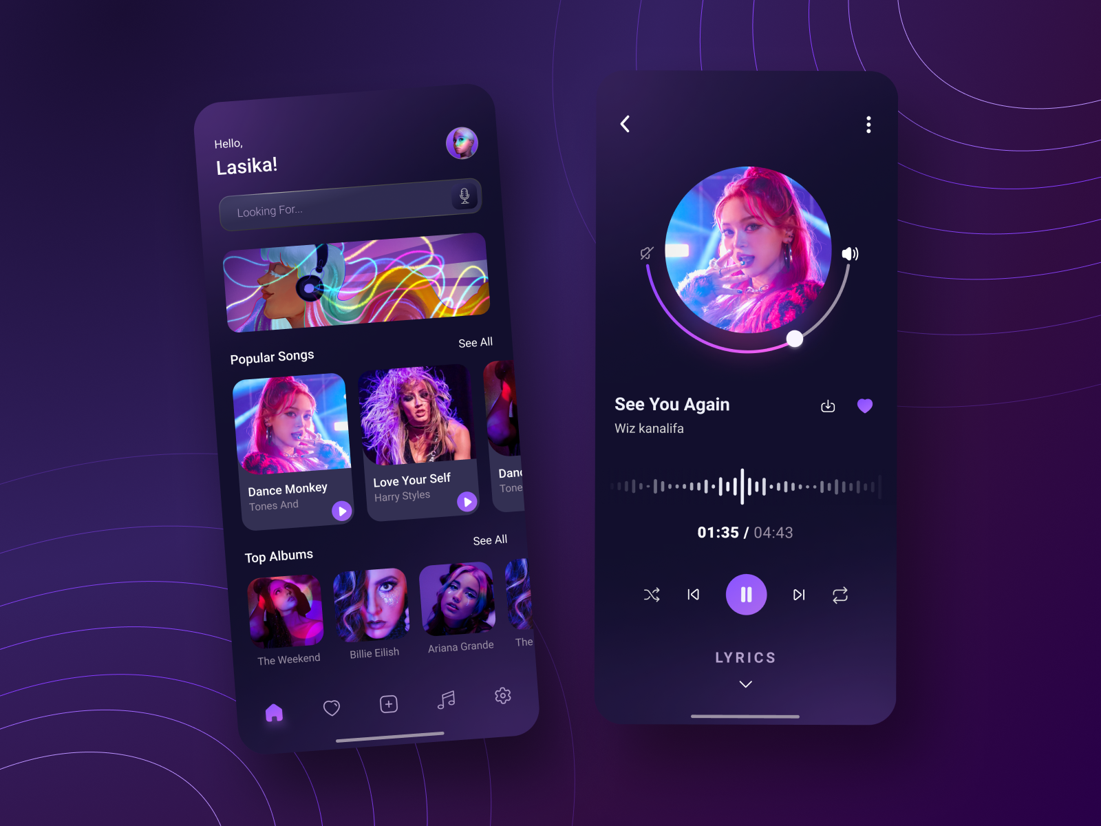 Music Player App Dark Mode - UI UX Design by Aman Ullah on Dribbble