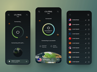 GLOBAL VPN App - UI UX Design
