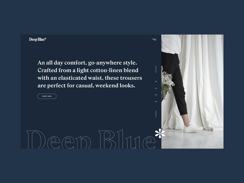 Deep Blue - Web Design animation branding design flat minimal shop typography ui ux website