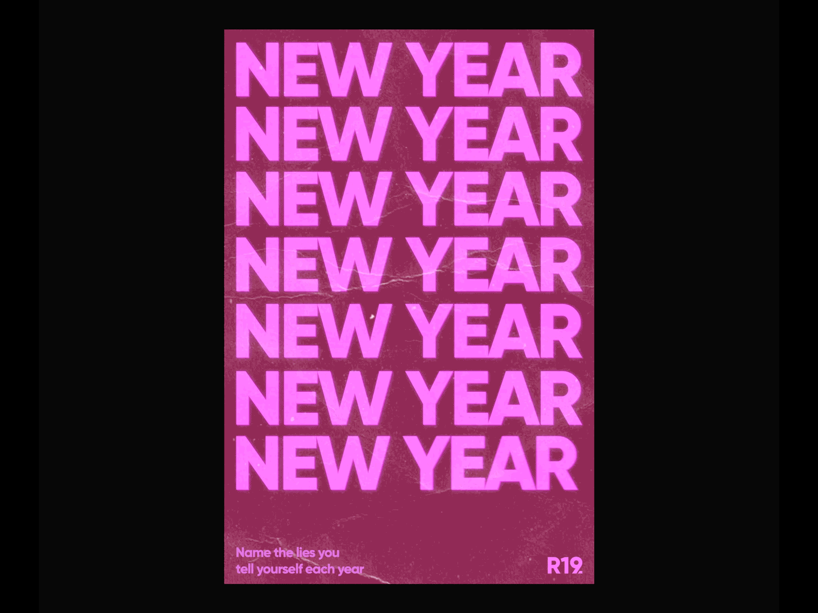 New Year New Me animation app design flat icon illustration minimal social typography
