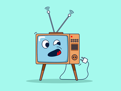 The old TV still works arthur-id cartoon illustration tv