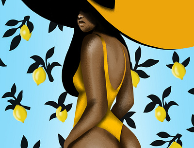 Lemongirl beauty design feminine illustration lemon sexy woman yellow