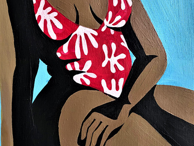 The Swimsuit acrylic paint beauty design feminine illustration matisse patterns poetry swimsuit woman