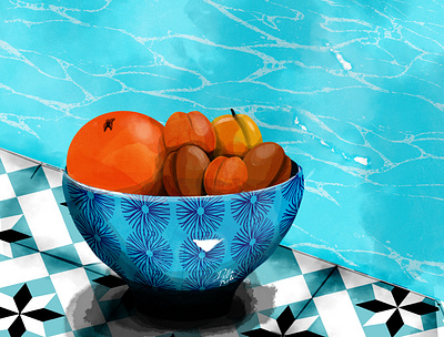 Apricops apricot art beauty design feminine illustration orange patterns photoshop poetry swimmingpool water color woman