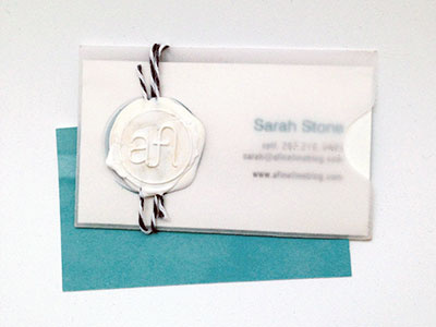 a fine line business card bakers twine blog business card design mixed media print design vellum wax seal