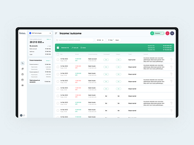 Finiso dashboard finance ux website