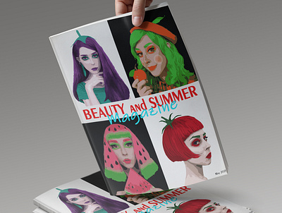 Mockup Of the magazine beauty design fashion illustration magazine mockup portrait vector