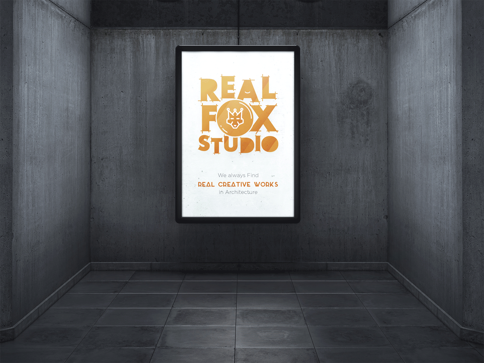 Real Fox Studio - Architectural Visualization - Poster - Copees branding minimalism poster animation
