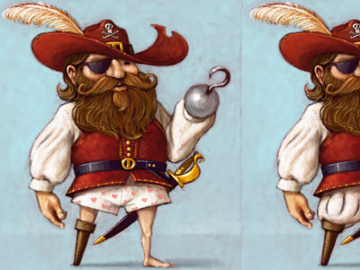 Pants-less Pirate art digital painting fantasy illustration