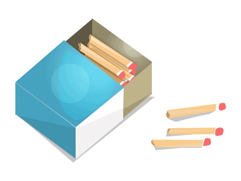 Match Box gif everydayobjects fire illustration match box matches sketch smoke