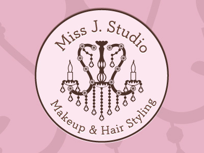 Miss J. Studio branding flat illustration label logo