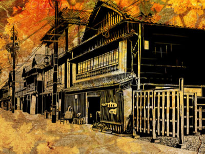Traditional Houses with Texture house illustration japan texture traditional