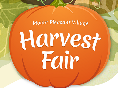 Harvest Fair 2018 Event Poster event artwork event branding fair fall festival leaves orange pimpkin poster