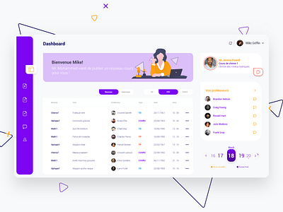 school cours dashboard chat dashboard design illustration learning live management minimal profile school school app ui ui design ui ux uidesign ux web web design website