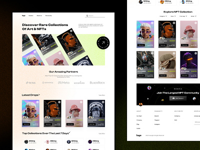 NFT MARKETPLACE LANDING PAGE clean crypto design landing page light mode nft ui uidesign ux web design