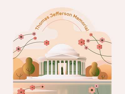 Washington D.C. Landmark sticker architecture design illustration illustrator landmark sakura sticker vector washington