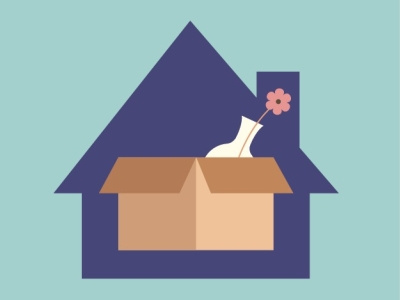 Happy New Home! design flat graphic design home housewarming illustration minimal postcard vectorart